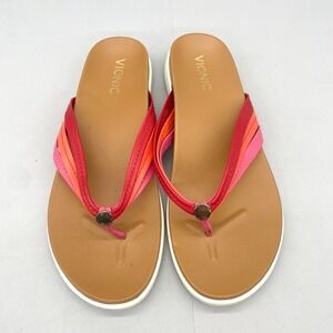 Vionic Womens 9 Catalina‎ Sandals Shoes Pink Thong Flip Flop Orthotic Comfort